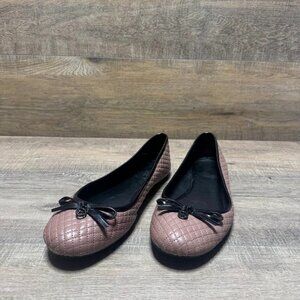 Michael Kors Melody Brown Quited Leather Ballet Flats Women's Size 11
